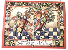 Christmas Card Susan Winget Teddy Bears Christmas Sleigh Main Street Press