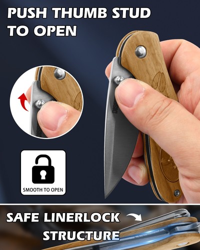 Folding Pocket Knife Christmas Stocking Stuffers for men Christmas Gift Knives - Picture 5 of 7