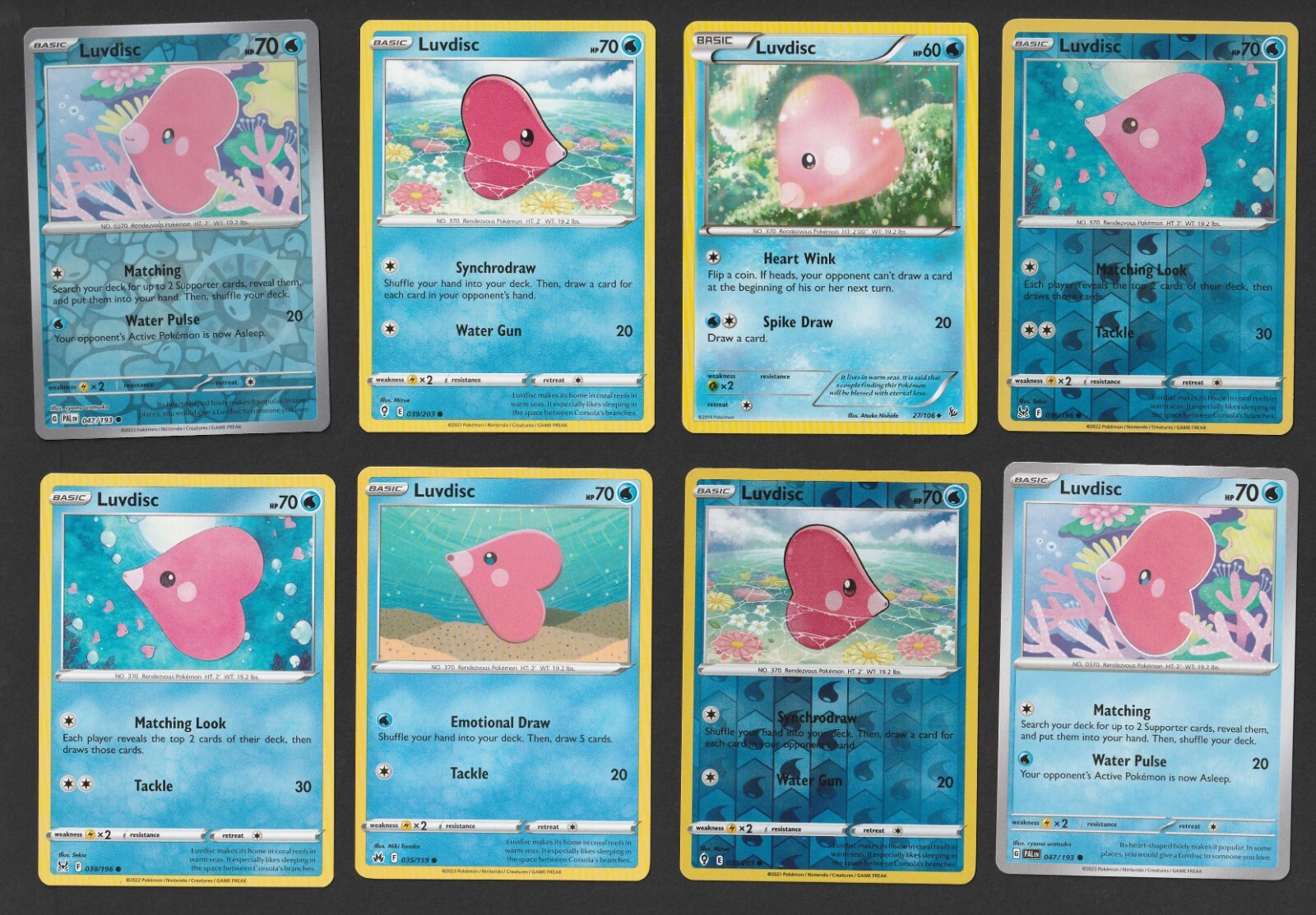 Luvdisc Pokemon Card Collection Set of 8 English Cards Reverse Holo Cute