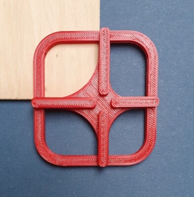 Schablone Kante Ecke Brett Radius 10 15 20 25mm   - 3D Druck PLA - Farbe Rot