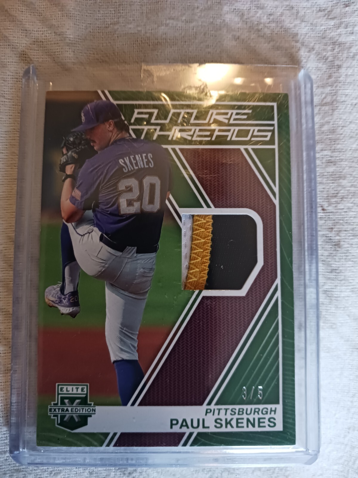 2023 Elite Extra Edition Future Threads Emerald Paul Skenes RC PATCH 3/5