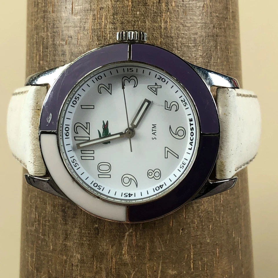 Lacoste Women LC.11.3.18.0138 Dress White Leather Quartz 38mm Watch 7 1/2" - Image 2 of 4