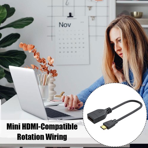 Mini HDMI Male to HDMI Female Converter Adapter Cable Cord 15cm Black - Picture 3 of 7