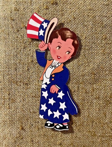 U Pick Vintage Inspired USA Uncle Sam Boy Tip Hat Patriotic Cardstock Decoration - Picture 6 of 13