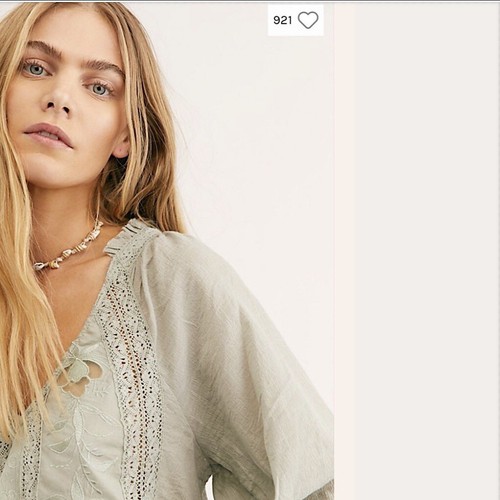 Free People Sivan Embroidered Blouse Top Moss Small S NWT New - Picture 3 of 3