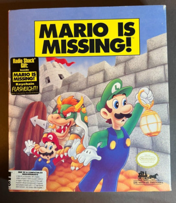 Mario is Missing! (PC, USA, 3.5'' Floppy)  *Nintendo* IBM Computer Video Game