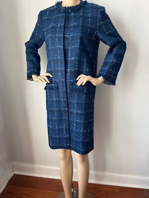 NWT St. John Collection Dress & Topper Long Jacket Navy Boucle Knit Women's 8 | eBay NWT St. John Collection Dress & Topper Long Jacket Navy Boucle Knit Women's 8 | eBay