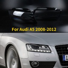 Pair Front Car Clear Headlight Headlamp Lens Cover Caps For Audi A5 2008-2012
