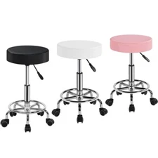 Salon Spa Stools Height Adjustable Salon Chairs 360 Swivel Stools with Wheels