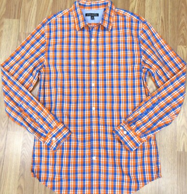 BANANA REPUBLIC TAILORED SLIM FIT 100% COTTON SHIRT ORANGE Sz MEDIUM, M