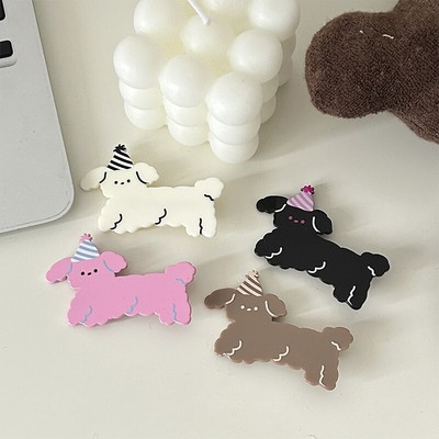 Cartoon Cute Dog Acrylic Hair Clip Animal Hairpins Personality Sweet Barrett WY4