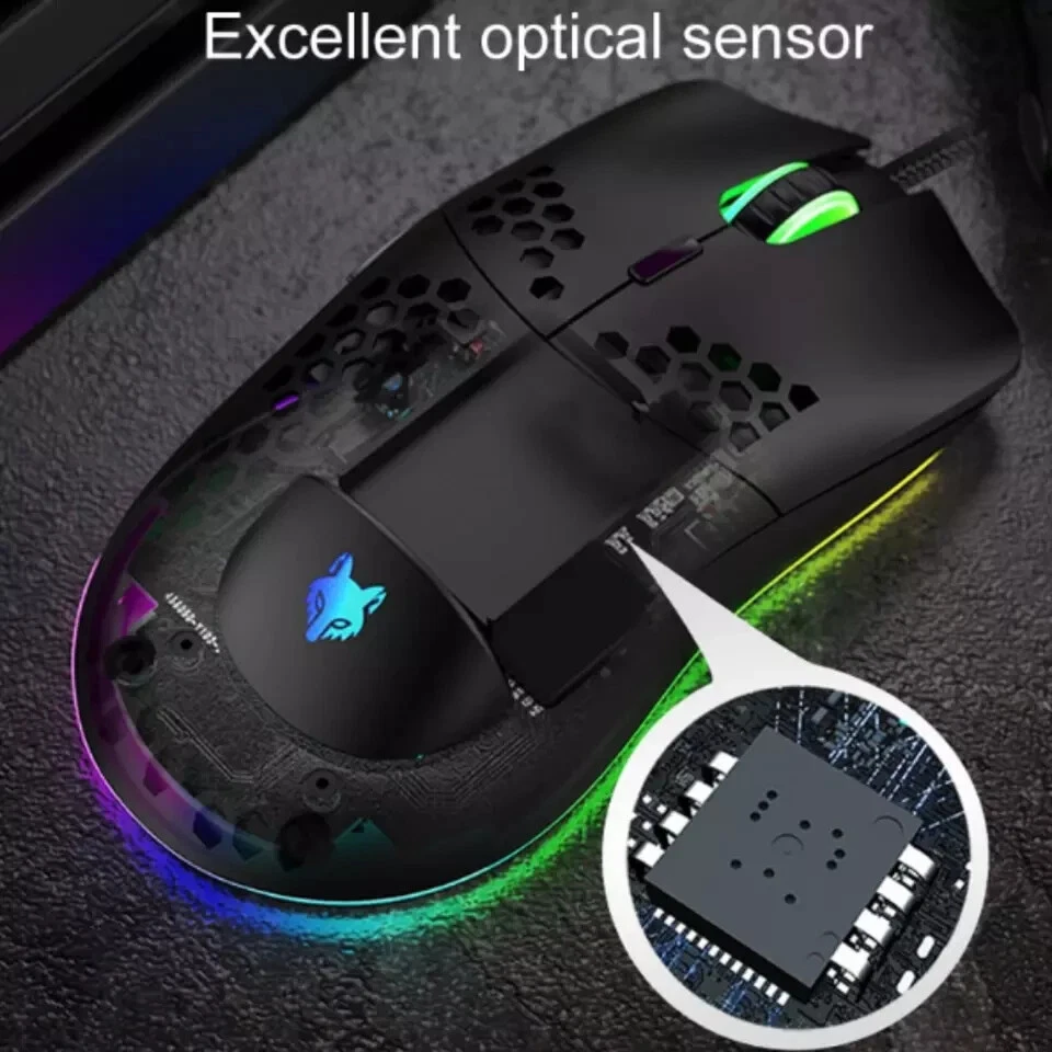 Lightweight Gaming Mouse Honeycomb Shell RGB XUNFOX XYH90  Free Postage - Image 2 of 4