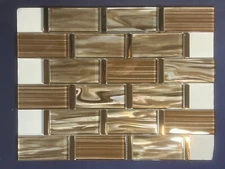 NY92 Brown Glass Rectangle Mosaic Tile Kitchen Bathroom Backsplash