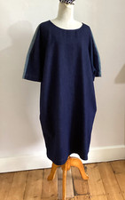Kin John Lewis Denim Tunic Dress Oversized M Chest 56in Dark Indigo Pockets
