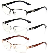 Half Rim Rectangular Fashion Clear Lens Frame Eye Glasses Men Women Designer RX