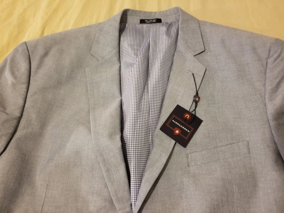 Chaqueta deportiva para hombre nueva Saddlebred 46L azul algodón blazer Foto 2 de 4