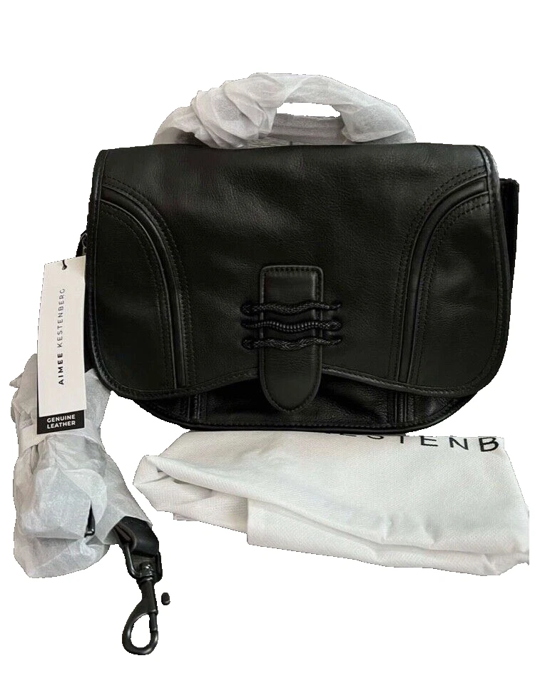 Bolso Bandolera Aimee Kestenberg Cuero Sillín - Feroz y Negro Foto 2 de 4