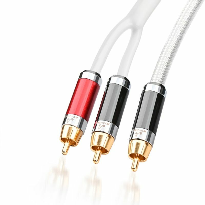 7N OCC Pure Copper and Silver Mixed Cord HIFI One Sub-2 RCA Splitter Audio Cable