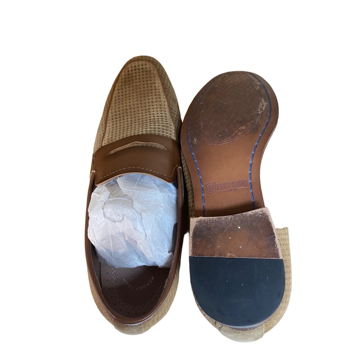 STACY ADAMS Mens Wyatt Leather Slip On Penny Loafer Tan Size 12 Cole Haan C38480 A3003 - Penners main image 2