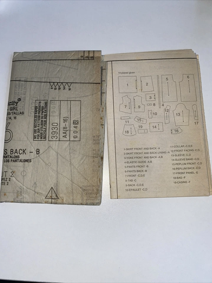 Simplicity 3930 UNCUT Thats So Raven Girl’s 8 10 12 14 16 Vest Bag Skirt Gauchos - Image 4 of 4