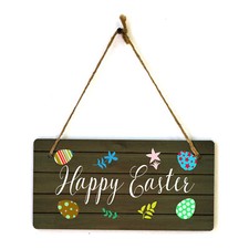 Happy Easter 5x10 Hanging Wall or Door Sign  Religious Home Decor