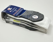 CHAMPION Double Dry Crew Socks Memory Cushion 3 Pairs Sz 6-12 New