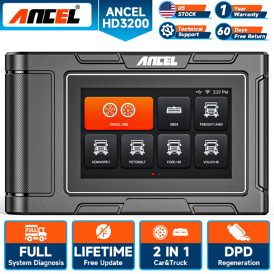 ANCEL HD3200 Heavy Duty Truck Scan DPF Regen Fit for Hino Oil Reset Code Reader
