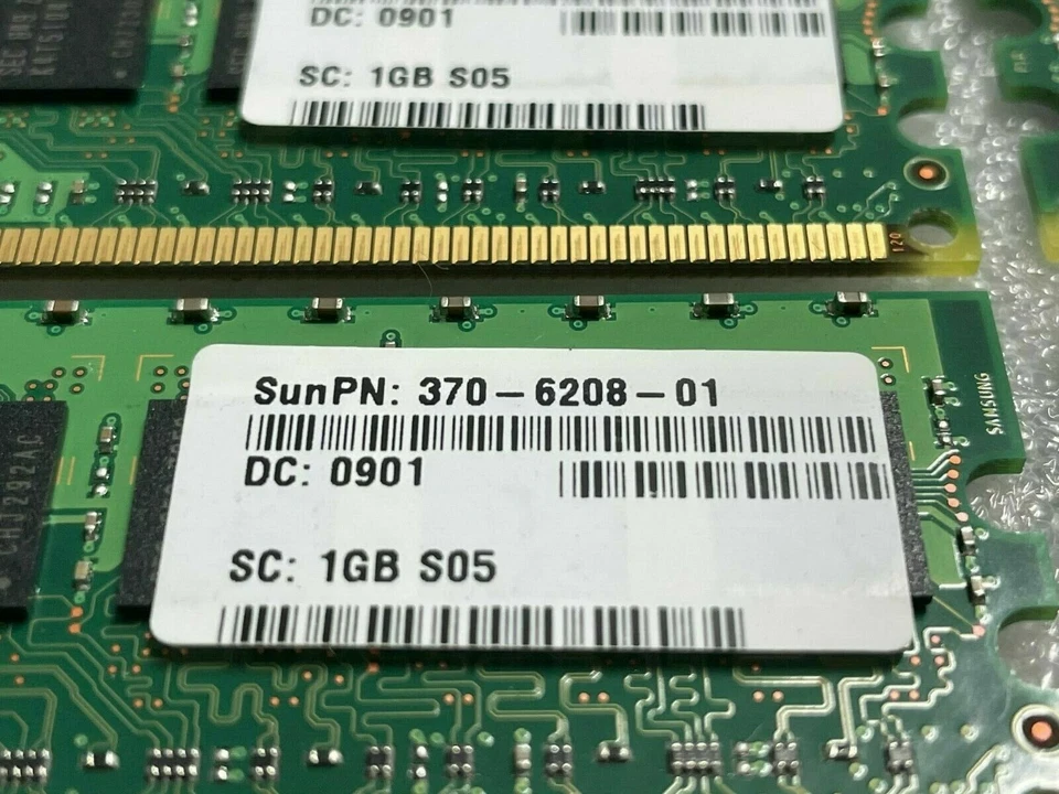 LOT OF 6 - 1GB SUN Samsung 370-6208-01 1Rx4 Reg DDR2 ECC Server Memory RAM - Image 2 of 4