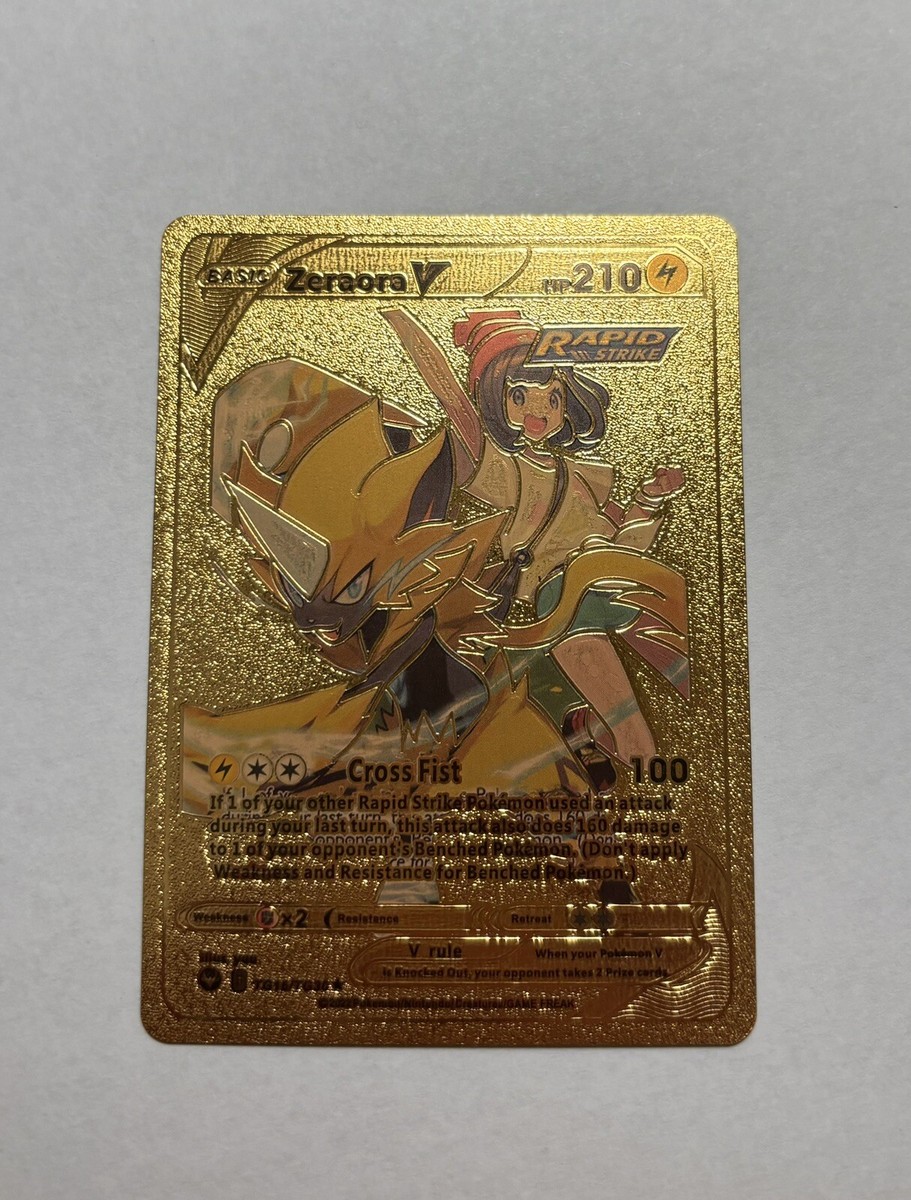Zeraora V Trainer Gallery Gold Foil Display Card Fan Art Card