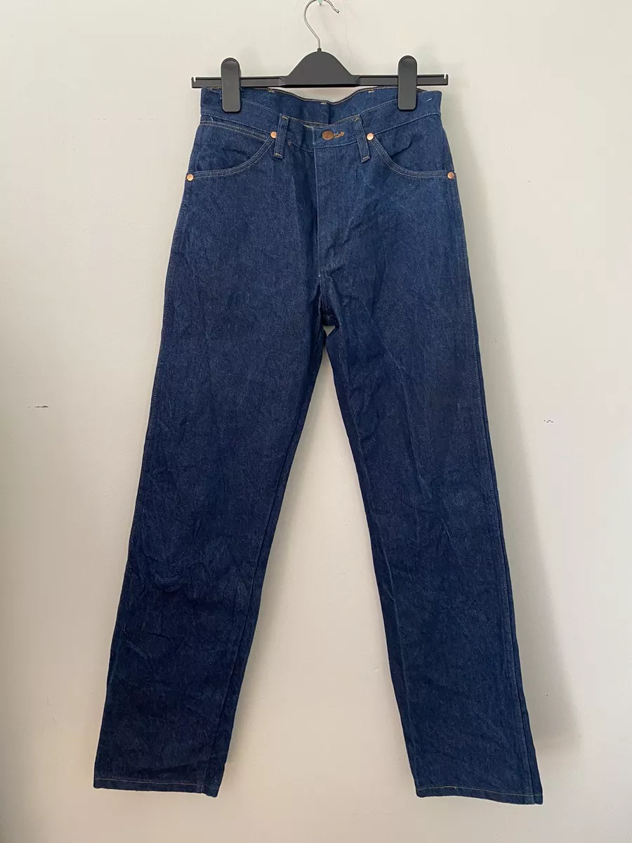 Vintage Wrangler Jeans 80s Dark Denim Straight Leg High Waisted 13MWZ 29 x 32