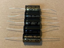5pc Electrolytic Capacitor Axial 2000hr 105  RoHS 60uF 450V  18x36mm Supertech