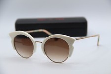 NEW WOOW SUPER LUCKY 1 COL0424 WHITE GOLD GRADIENT SUNGLASSES W/CASE 48-20