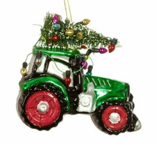 Traktor Trecker Bauer Landwirt Anhänger Glas...