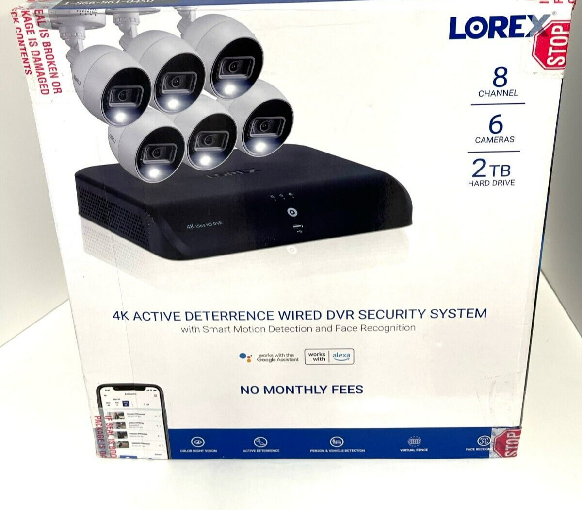Lorex 4K 2TB Wired DVR System with 6 Bullet Cameras FREE SHIPPING TO