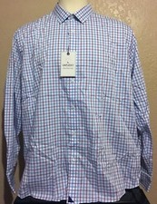 NEW UNTUCKit Men's Size 3XL Cotton Blue White Check Long Sleeve Shirt XXXL