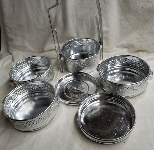 VTG Thai Traditional Food Carrier Tiffin Aluminum Silver Color by Seal Brand 822 - Picture 9 of 10