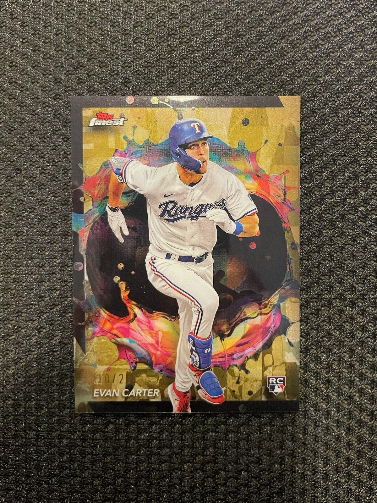 2024 Topps Finest - Rare Gold Refractor #290 Evan Carter /20 (RC) - Rangers SP