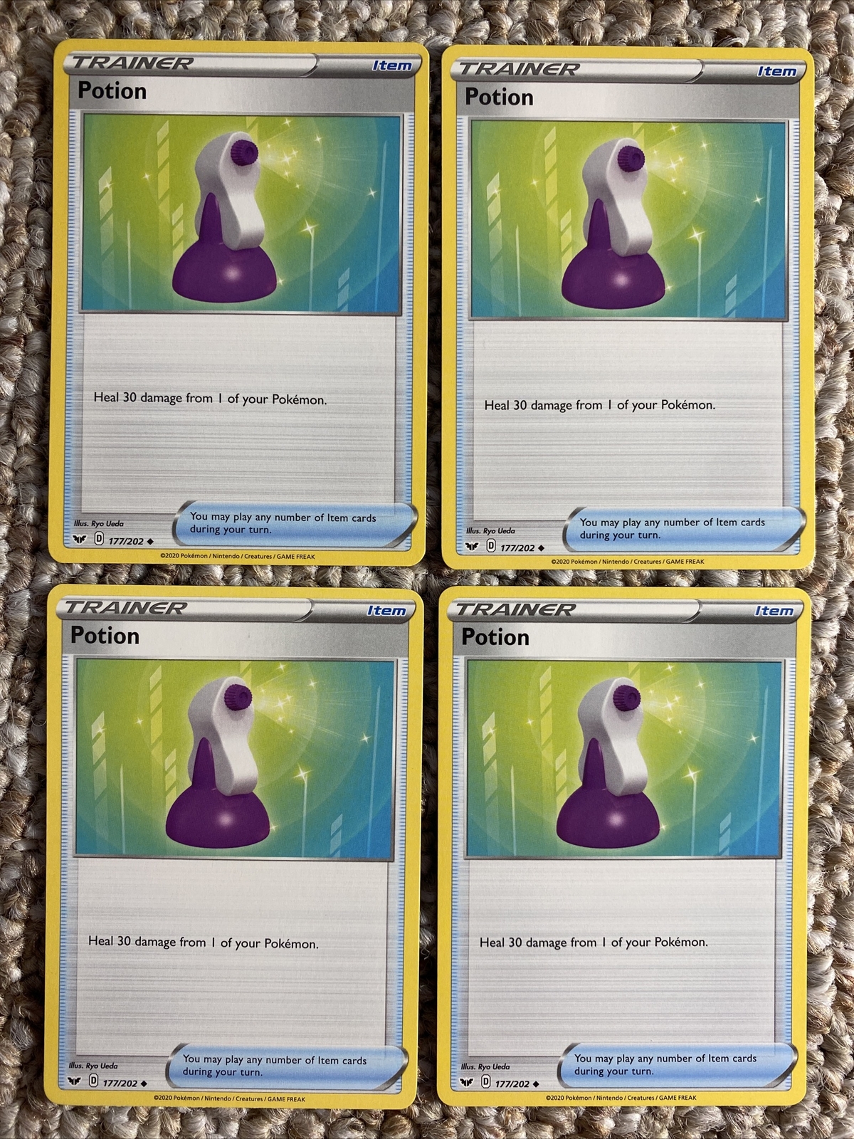 Potion 177/202 - Playset of 4 - Pokemon Sword & Shield Base - Mint