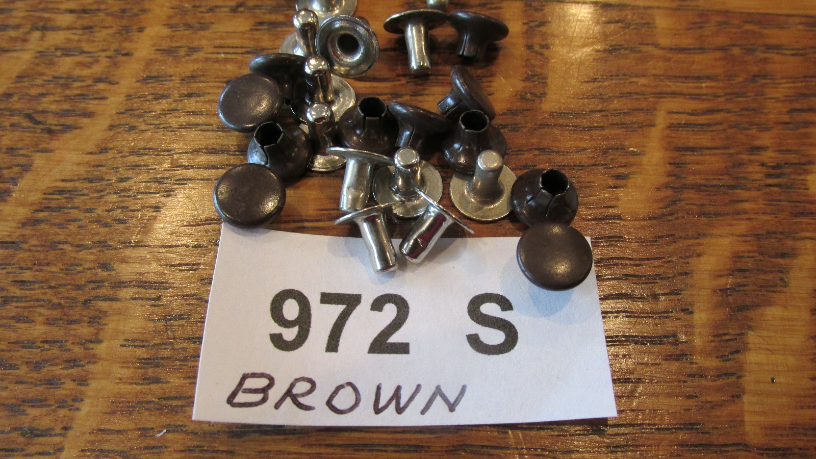 LG. DOT SPEEDY RIVETS 100 BROWN w/NIC.BR. POST USA RAPID RIVET FOR ...