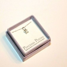 Precious Petites SS Clear Swarovski Crystal Butterfly Pendant 13" Chain Necklace