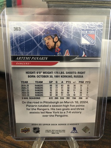 2024-25 Upper Deck Series 2 - Deluxe Parallel #059/250 - Artemi Panarin #363!!! - Picture 2 of 2