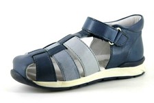 Falcotto Dirk Blue & Grey Leather Touch Close Sandals Infant Kids UK 3.5 & 5.5