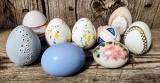 Mixed Lot Of 9 Ceramic Decorative Easter Eggs