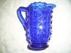 COLBALT BLUE HOBNAIL MINI PITCHER AND 4 GLASSES  FREE SHIPPING — photo 4