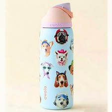 Owala FreeSip 32oz Stainless Steel Water Bottle Neo Sage-dog head