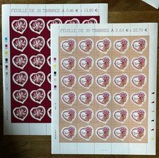Timbre Feuille 30 timbres Cœur Torrente de N°3538/3539 Neuf ** TB. 2003