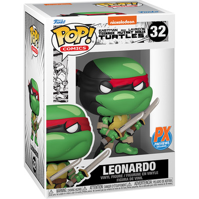 Funko POP! TMNT LEONARDO (COMIC BOOK) #32 PX EXCLUSIVE NEW +Protector NM