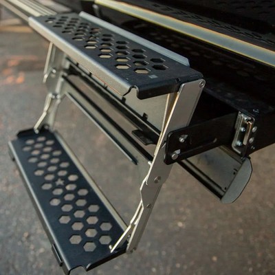 Rock Slide R-STEP 16'' Bed Step for 17-22 Ford Super Duty Black Driver Side USA M
