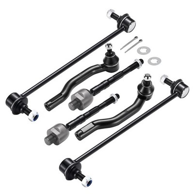 6pc Front Inner and Outer Tie Rods Sway Bars For 2009-2015 Honda Pilot 3.5L