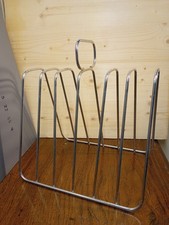 Silver Metal Wire MAGAZINE RACK Albums Mid Century Modern Retro